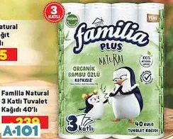 FAMİLİA NATURAL 3 KATLI TUVALET KAĞIDI 40'LI